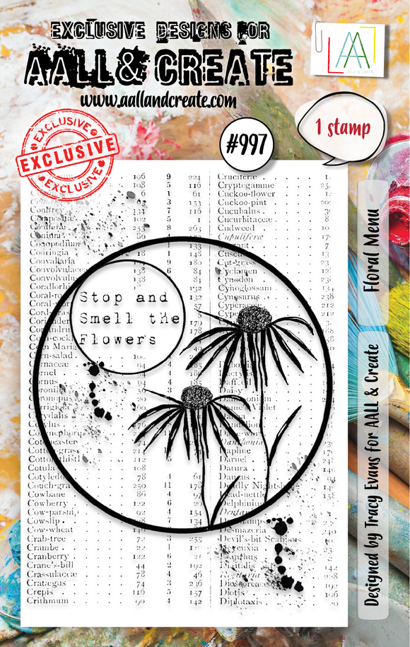 #997 - A7 Stamp Set - Floral Menu