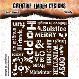 Creative Ember Designs Wordy - 6x6 (inch) Stencil