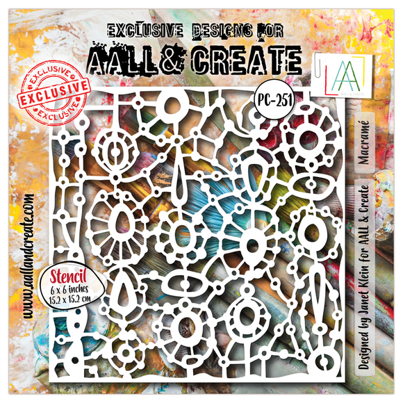 #PC-251 - 6 x 6 (inch) Stencil - Macramé (Retail Release Date: 13th June 2025)