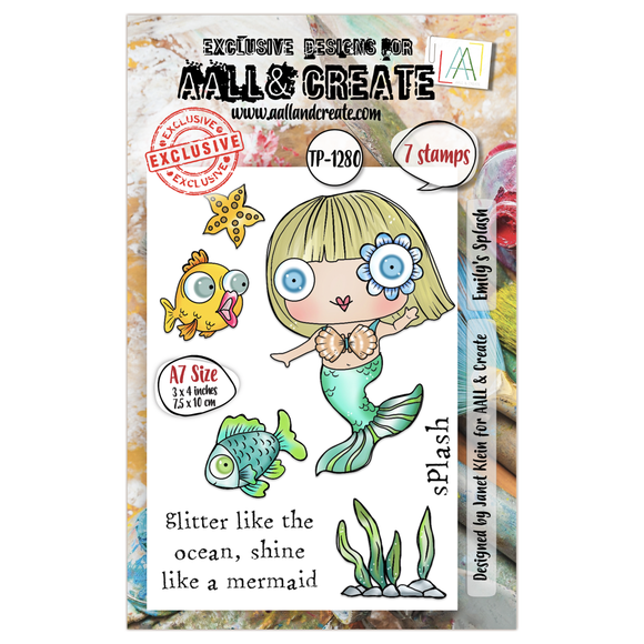 #TP-1280 - A7 Stamp Set - Emily's Splash (Retail Release Date: 13th June 2025)