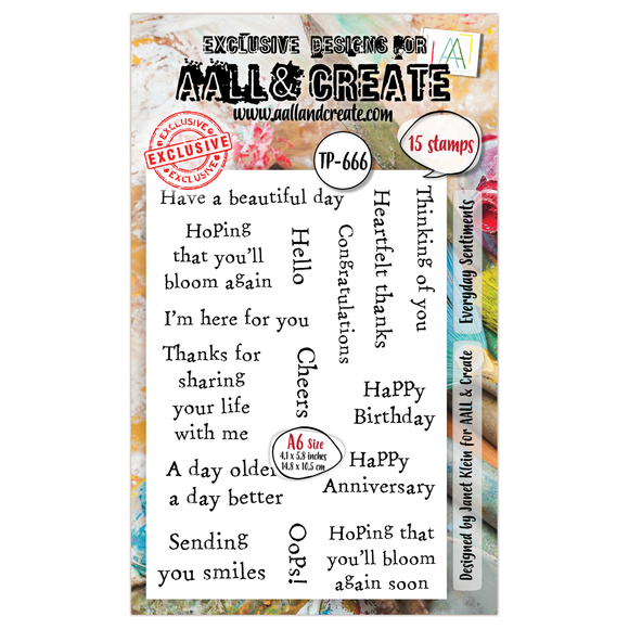 TP-666 - A6 Clear Stamp Set - Everyday Sentiments