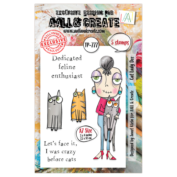 TP-777 - A7 Clear Stamp Set - Cat Lady Dee