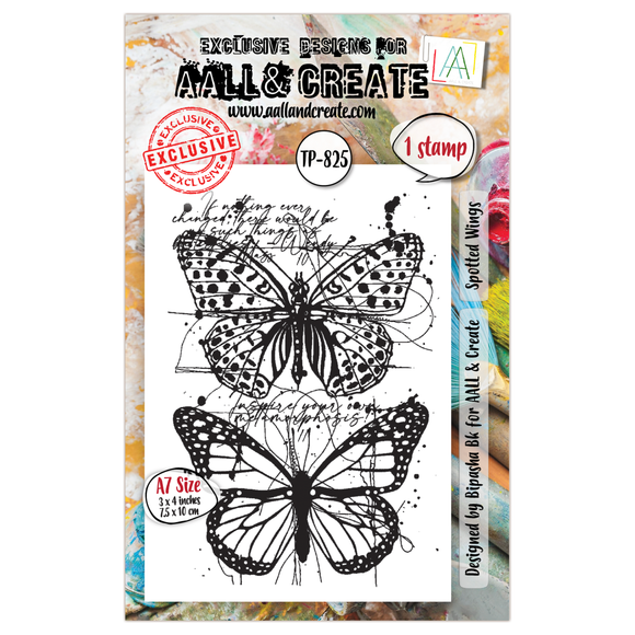 TP-825 - A7 Clear Stamp Set - Spotted Wings