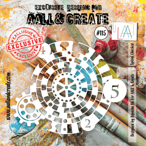 #115 - 6"x6" Stencil - Spiral Checked - AALL & Create Wholesale - stencil
