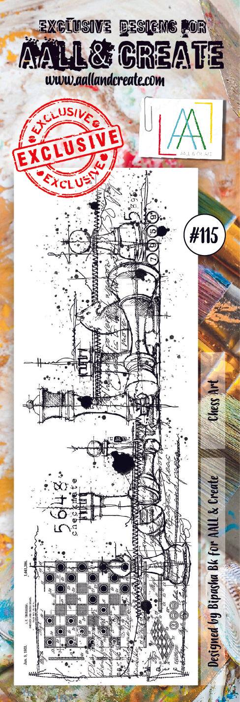 #115 - Border Stamp Set - Chess Art - AALL & Create Wholesale - stamp
