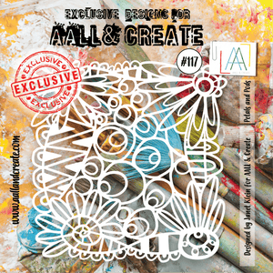 #117 - 6"x6" Stencil - Petals & Pods - AALL & Create Wholesale - stencil