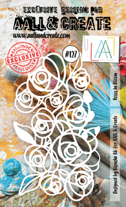 #127 - A6 Stencil - Bloomed Roses - AALL & Create Wholesale - stencil