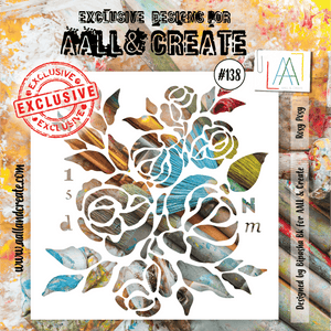 #138 - 6"x6" Stencil - Rosy Posy - AALL & Create Wholesale - stencil