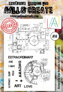 #14  - A6 Clear Stamp Set - Blueprint  - AALL & Create Wholesale - stamp