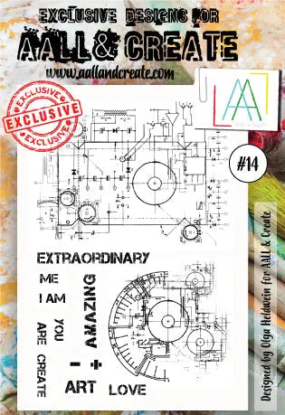 #14 - A6 Clear Stamp Set - Blueprint - AALL & Create Wholesale - stamp