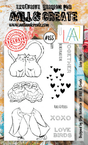 #155 - A6 Clear Stamp Set - Love Birds - AALL & Create Wholesale - stamp
