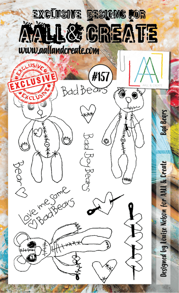#157 - A6 Clear Stamp Set - Bad Bears - AALL & Create Wholesale - stamp