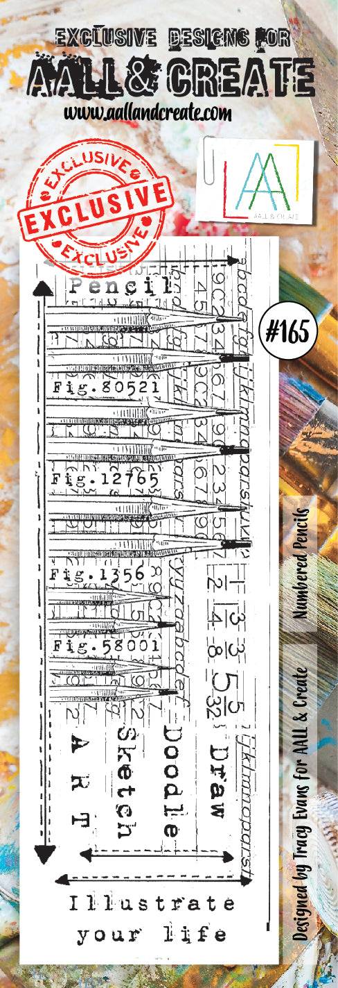 #165 - Border Stamp Set - Numbered Pencils - AALL & Create Wholesale - stamp