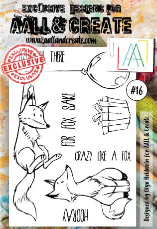 #16  - A6 Clear Stamp Set - Crazy Fox  - AALL & Create Wholesale - stamp