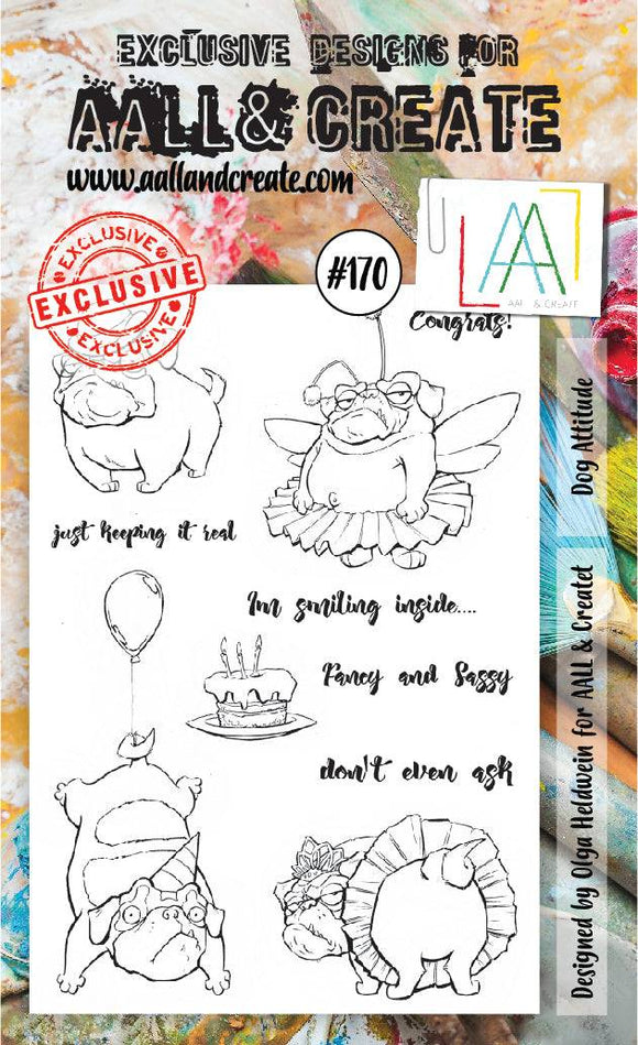 #170 - A6 Clear Stamp Set - Dog Attitude - AALL & Create Wholesale - stamp