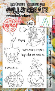 #171 - A6 Clear Stamp Set - Moody Kittens - AALL & Create Wholesale - stamp