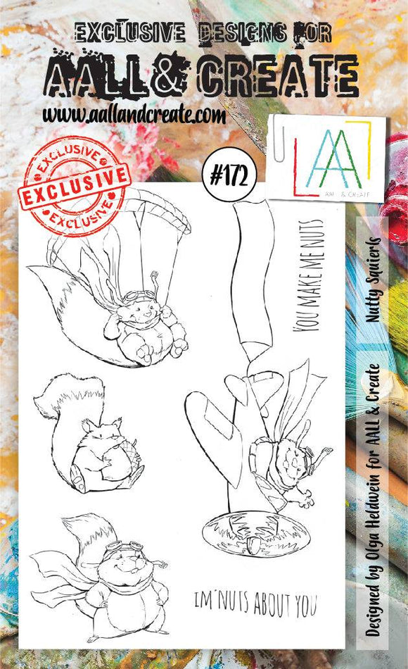 #172 - A6 Clear Stamp Set - Nutty Squirrels - AALL & Create Wholesale - stamp