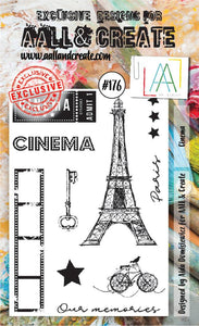 #176 - A6 Clear Stamp Set - Cinema - AALL & Create Wholesale - stamp