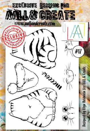 #17  - A6 Clear Stamp Set - Meeow  - AALL & Create Wholesale - stamp