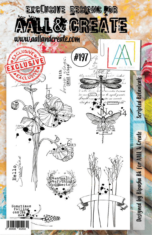 #197 - A5 Clear Stamp Set - Scripted Botaniclas - AALL & Create Wholesale - stamp