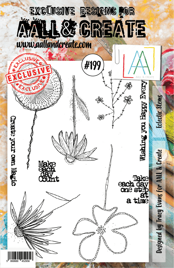 #199 - A5 Clear Stamp Set - Eclectic Stems - AALL & Create Wholesale - stamp