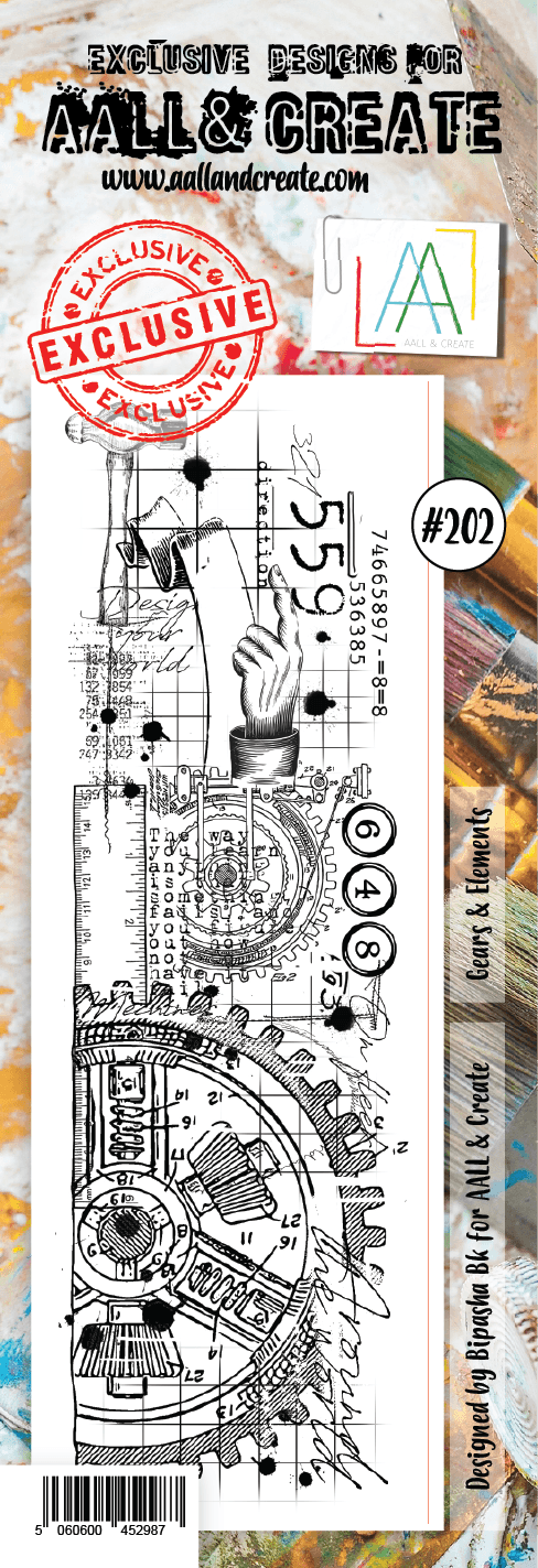 #202 - Border Stamp Set - Gears & Elements - AALL & Create Wholesale - stamp