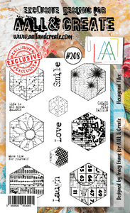 #208 - A6 Clear Stamp Set - Hexagonal Tiles - AALL & Create Wholesale - stamp