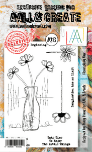 #213 - A6 Clear Stamp Set - Flourishing Vase - AALL & Create Wholesale - stamp