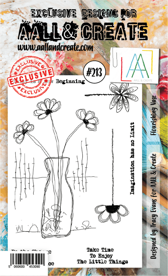 #213 - A6 Clear Stamp Set - Flourishing Vase - AALL & Create Wholesale - stamp