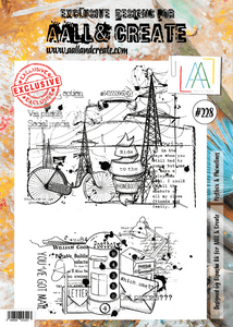 #228 - A4 Clear Stamp Set - Postbox & Phonelines - AALL & Create Wholesale - stamp