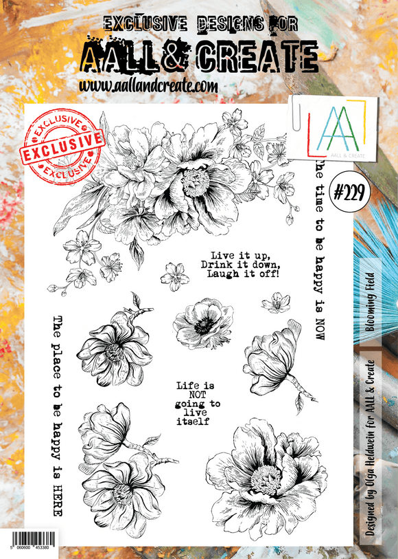 #229 - A4 Clear Stamp Set - Blooming Field - AALL & Create Wholesale - stamp