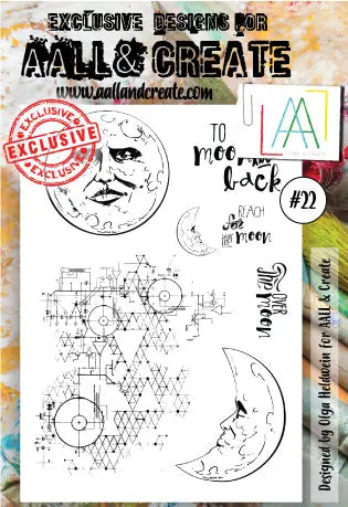 #22 - A6 Clear Stamp Set - Lunar - AALL & Create Wholesale - stamp