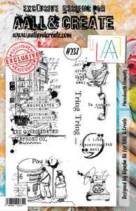 #237 - A5 Clear Stamp Set - Phonebooth Elements - AALL & Create Wholesale - stamp