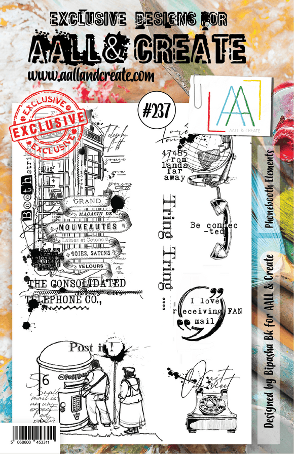 #237 - A5 Clear Stamp Set - Phonebooth Elements - AALL & Create Wholesale - stamp