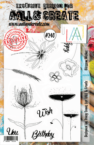 #240 - A5 Clear Stamp Set - Blossom Wishes - AALL & Create Wholesale - stamp