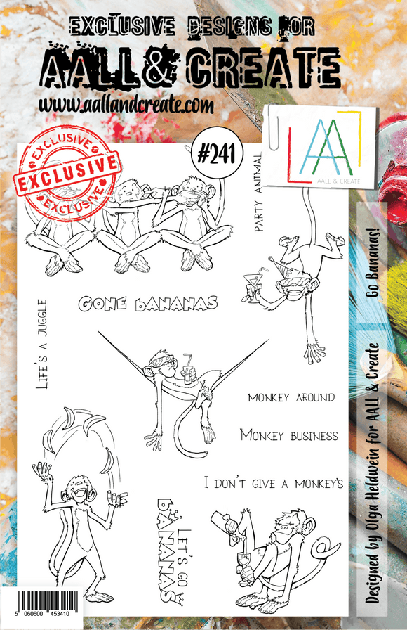 #241 - A5 Clear Stamp Set - Go Bananas! - AALL & Create Wholesale - stamp