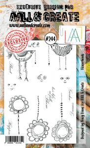 #244 - A6 Clear Stamp Set - Flowerheads - AALL & Create Wholesale - stamp