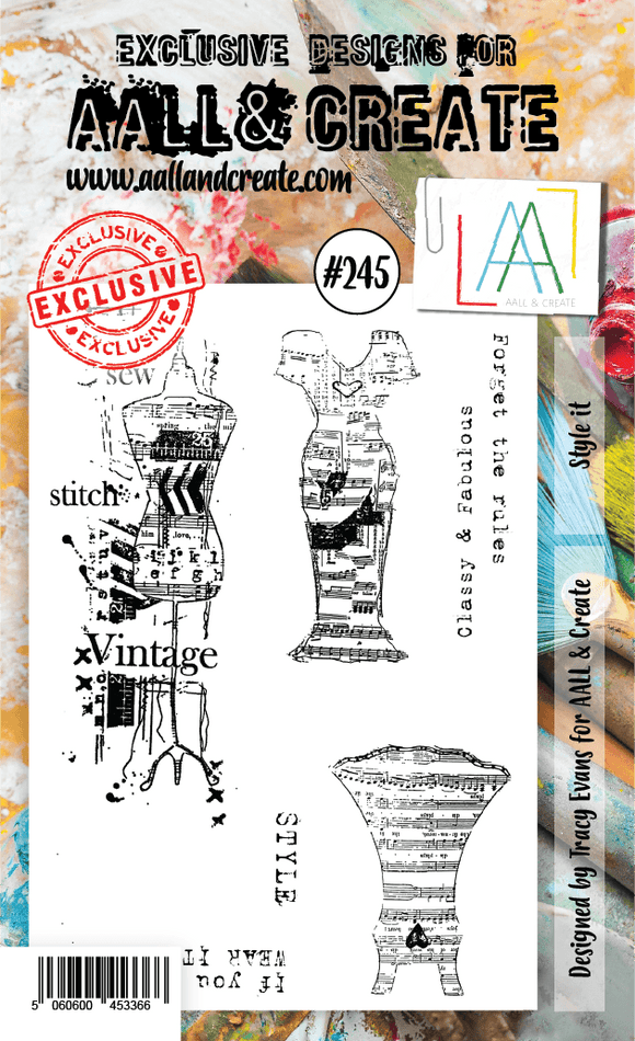 #245 - A6 Clear Stamp Set - Style It - AALL & Create Wholesale - stamp
