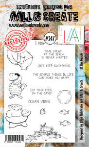 #247 - A6 Clear Stamp Set - At The Beach - AALL & Create Wholesale - stamp