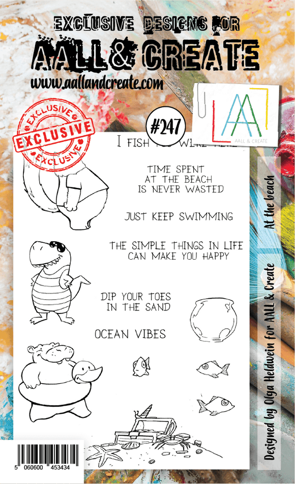 #247 - A6 Clear Stamp Set - At The Beach - AALL & Create Wholesale - stamp