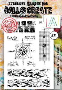 #24 - A6 Clear Stamp Set - Compass - AALL & Create Wholesale - stamp