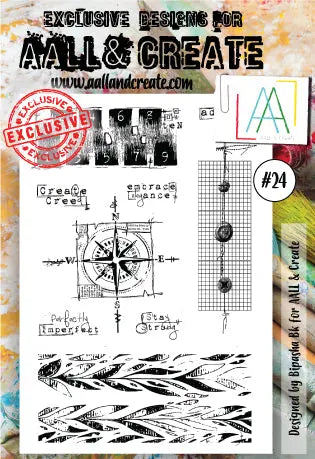 #24 - A6 Clear Stamp Set - Compass - AALL & Create Wholesale - stamp