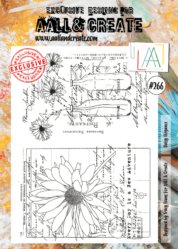#266 - A4 Clear Stamp Set - Daisy Elegance - AALL & Create Wholesale - stamp