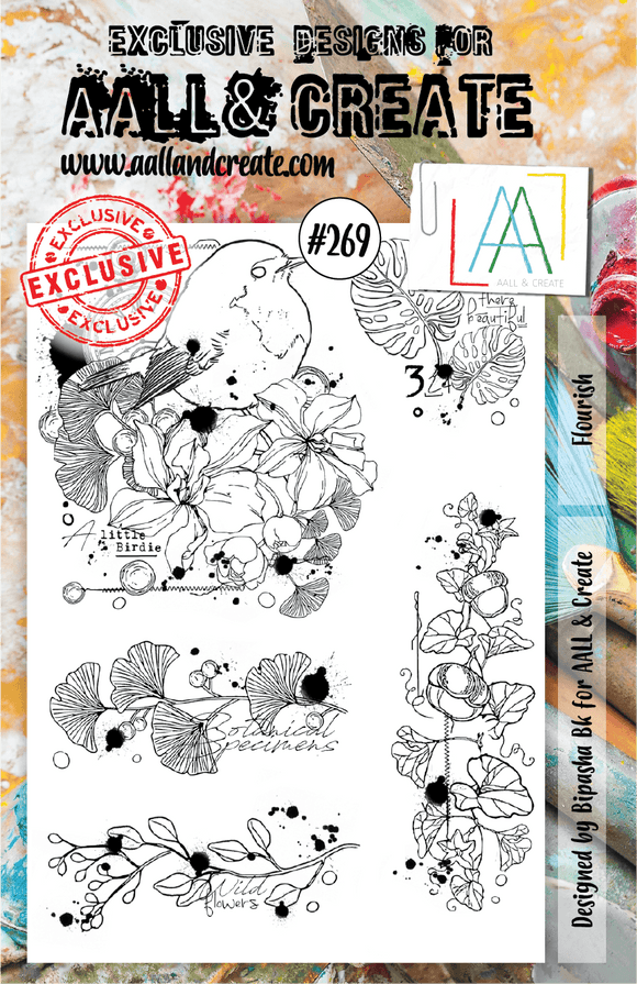 #269 - A5 Clear Stamp Set - Flourish - AALL & Create Wholesale - stamp