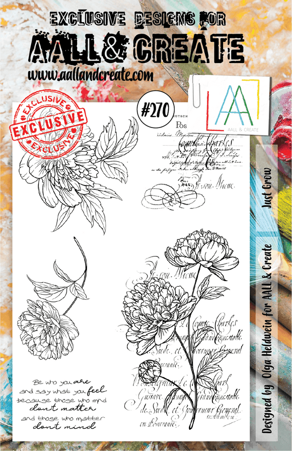 #270 - A5 Clear Stamp Set - Just Grow - AALL & Create Wholesale - stamp