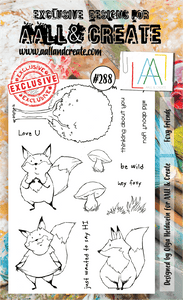 #288 - A6 Clear Stamp Set - Foxy Friends - AALL & Create Wholesale - stamp