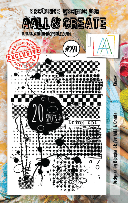 #291 - A7 Clear Stamp Set - Checks - AALL & Create Wholesale - stamp