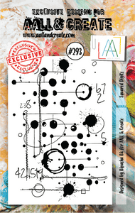 #293 - A7 Clear Stamp Set - Squared Digits - AALL & Create Wholesale - stamp