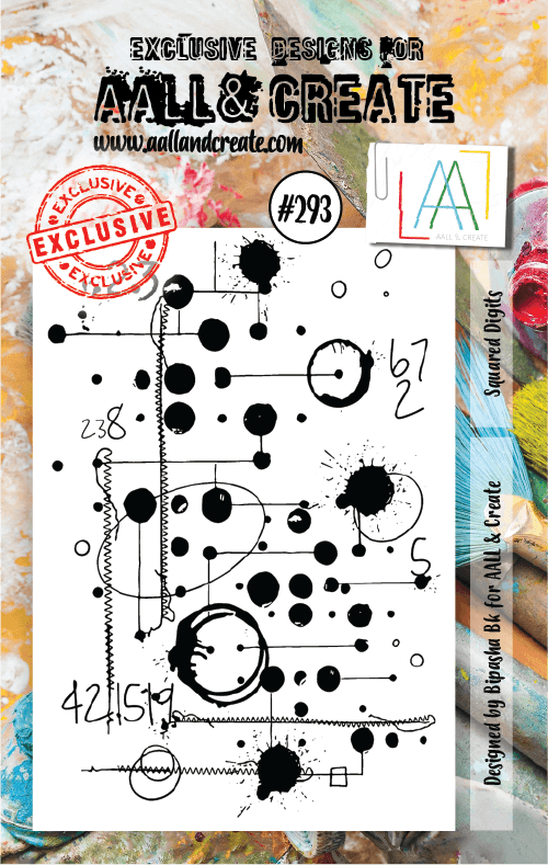#293 - A7 Clear Stamp Set - Squared Digits - AALL & Create Wholesale - stamp
