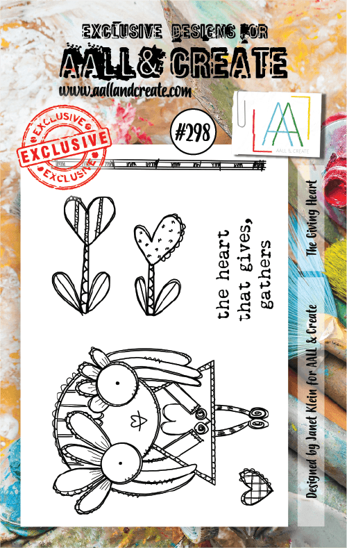 #298 - A7 Clear Stamp Set - The Giving Heart - AALL & Create Wholesale - stamp